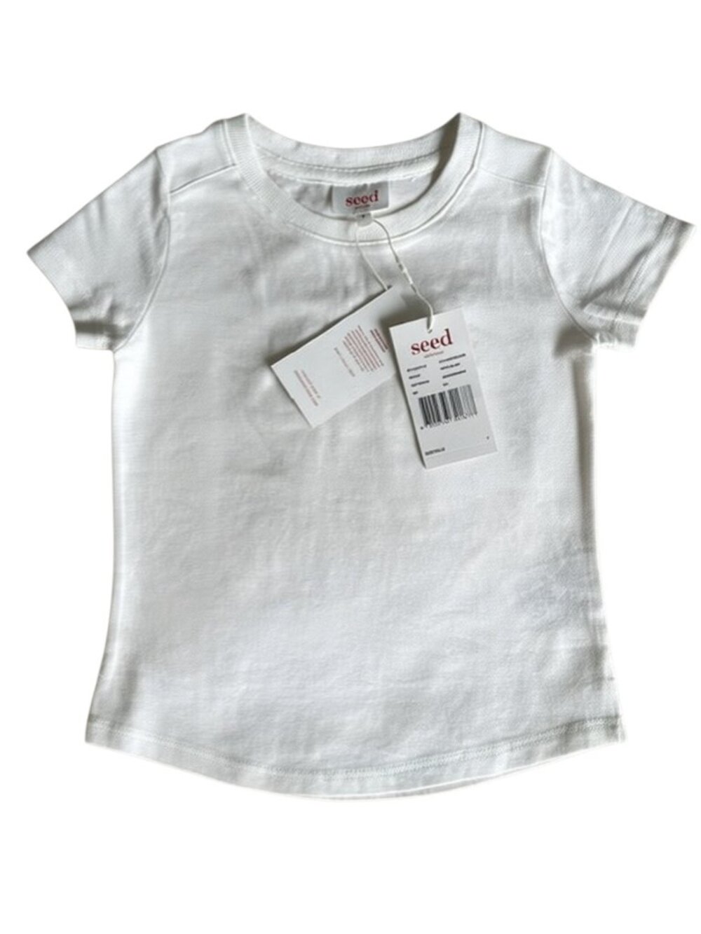 NWT Seed Heritage Kids White Essential Cotton Tee Shirt Size 3